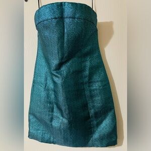 NBD metallic mini strapless dress m medium nye party holiday